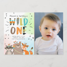 Wild One Tribal Primera invitación para cumpleaños