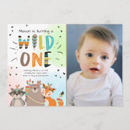 Wild One Tribal Primera invitación para cumpleaños