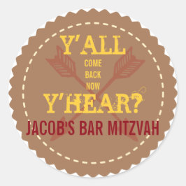 WILD WEST Bar Mitzvah Invitación Pegatina Sello