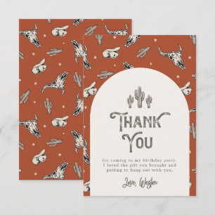 Wild West Birthday Tarjeta de agradecimiento   Occ