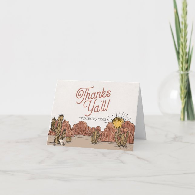 Wild West Rodeo: tarjeta de agradecimiento para la (Anverso)