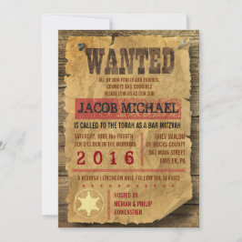 WILD WEST WANTED Bar Bat Mitzvah Invitación