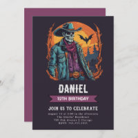 Wild West Zombie Birthday Invitación