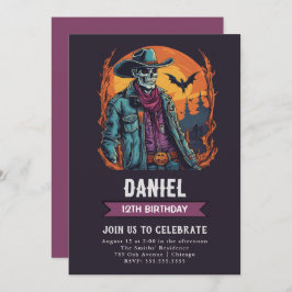 Wild West Zombie Birthday Invitación