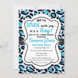 Wild with Joy Blue Boy Invitación de Baby Shower