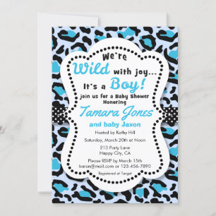 Wild with Joy Blue Boy Invitación de Baby Shower