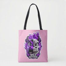 💀💜 Wild Within – Bolsa Tote de Cráneo Morado 🔥�