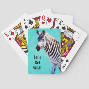 Wild Zebra Art Diversión Jugando Cartas de Póquer