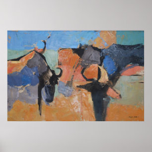 Wildebeest - impresión del arte
