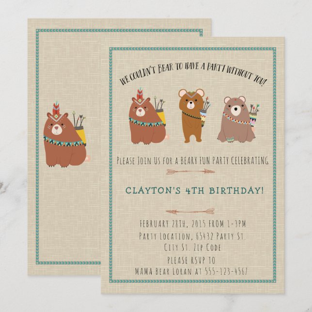 Wilderness, Boho lleva invitaciones para fiestas d (Anverso / Reverso)
