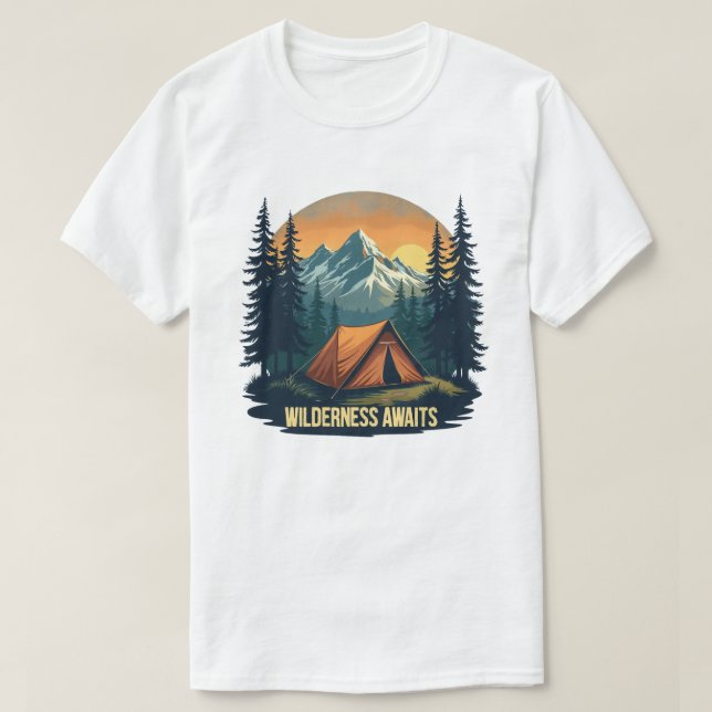 Wilderness espera la camiseta | Abrar la aventura (Diseño del anverso)
