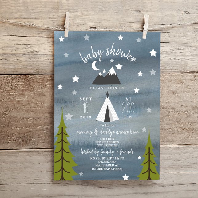 Wilderness Stars Neutral Baby Shower Invitación (Subido por el creador)