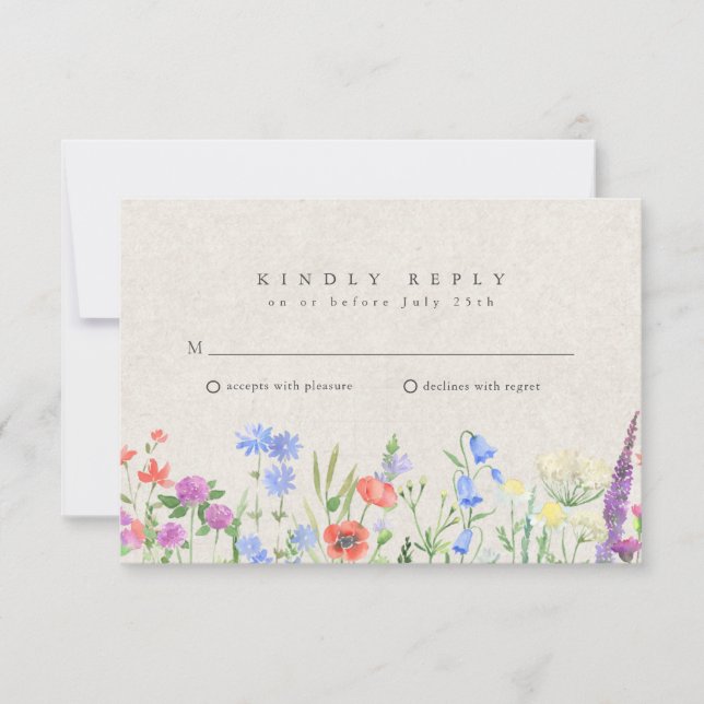 Wildflower Boho Garden Wedding RSVP  (Anverso)