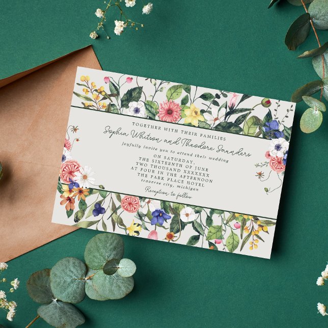 Wildflower Boho Invitación a la boda (Subido por el creador)