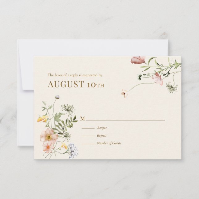 Wildflower Boho | Tarjeta de respuesta botánica (Anverso)