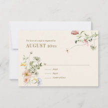 Wildflower Boho | Tarjeta de respuesta botánica