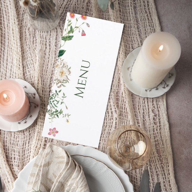 Wildflower Botanical Wedding Menu Card (Subido por el creador)