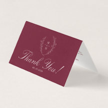 Wildflower Burgundy Tarjeta de agradecimiento de b
