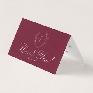 Wildflower Burgundy Tarjeta de agradecimiento de b