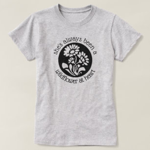 "Wildflower en camiseta gráfica del corazón"