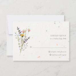 Wildflower Floral Garden Speckletone Wedding RSVP
