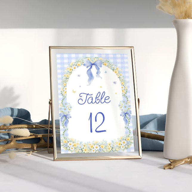 Wildflower Floral Gingham Table Number (Subido por el creador)