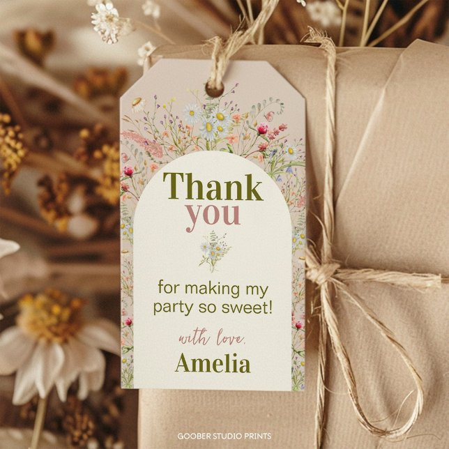 Wildflower Garden Fiesta Gracias Etiqueta De Favor (Subido por el creador)