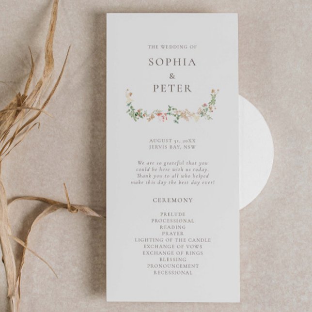 Wildflower Garden Floral Ceremony Program (Subido por el creador)