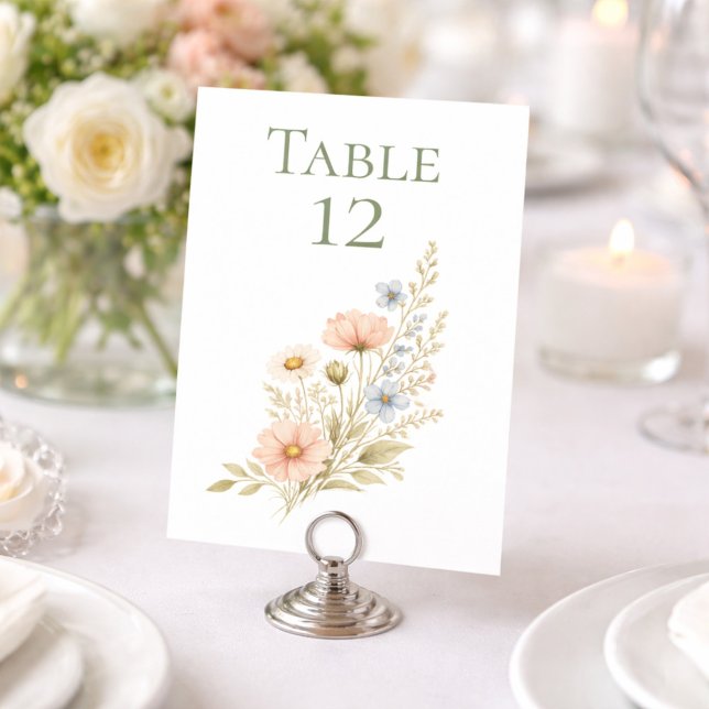 Wildflower Garden Table Number Sign (Subido por el creador)