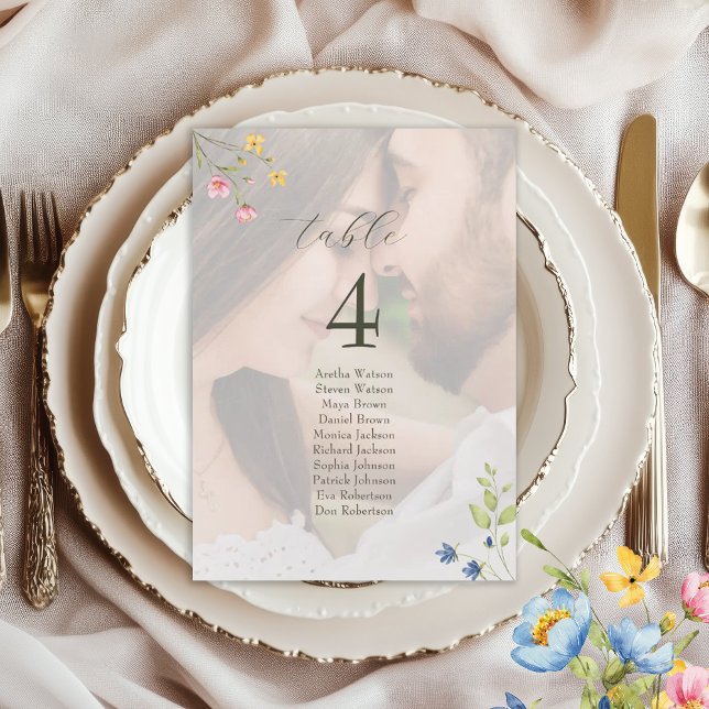 Wildflower Photo Wedding Seating Chart (Subido por el creador)