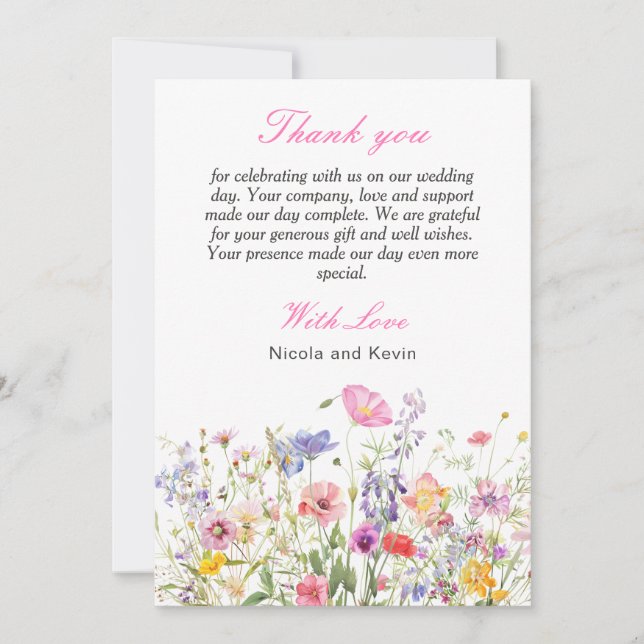 Wildflower Spring Floral Agradecimiento (Anverso)