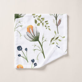 Wildflower Watercolor Bath Towel Set