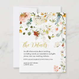 WILDFLOWERS Bodas detalles tarjetas de gabinete