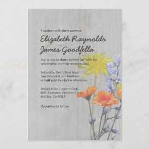 Wildflowers del vintage que casan invitaciones