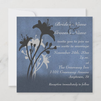 Wildflowers e invitación azul del boda del Grunge