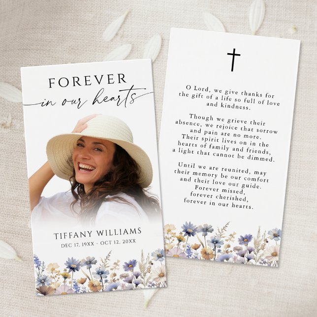 Wildflowers Forever In Our Hearts Prayer Card (Subido por el creador)