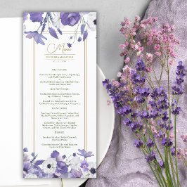 Wildflowers Mauve Purple Boda Menu