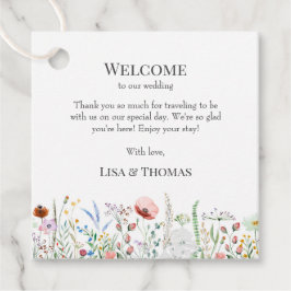 Wildflowers Meadow Boda Welcome Gift Etiqueta