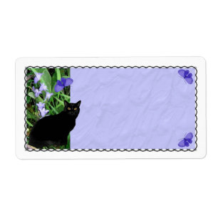 Wildflowers y etiquetas de envío bonitos del gato