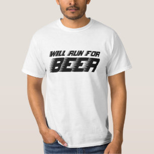 Will Run for Beer Funny Guay Cita la camiseta de l