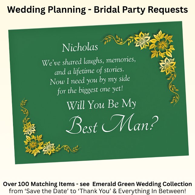 Will You Be My Best Man? Emerald Green & Gold (Subido por el creador)