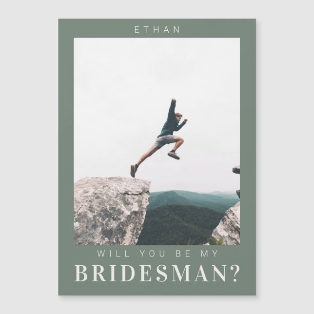 Will you be my Bridesman Minimalist Photo Modern (Anverso)