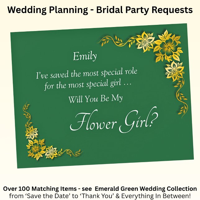 Will You Be My Flower Girl? Emerald Green & Gold (Subido por el creador)