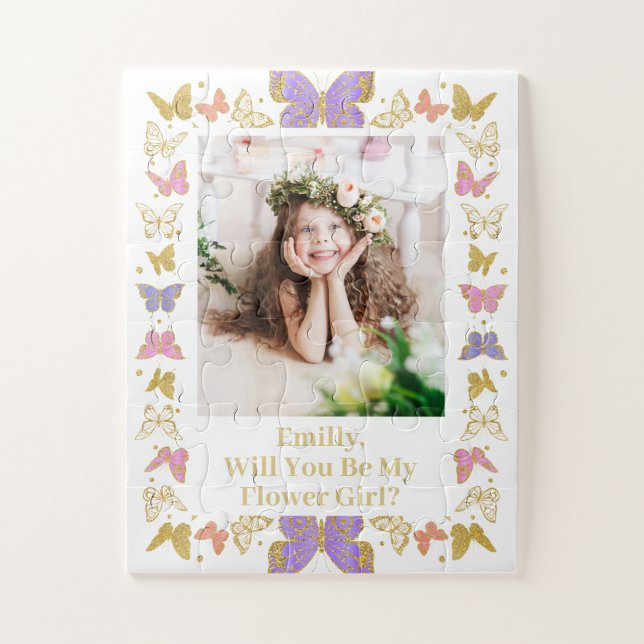 Will You Be My Flower Girl Propuesta Jigsaw Puzzle (Vertical)