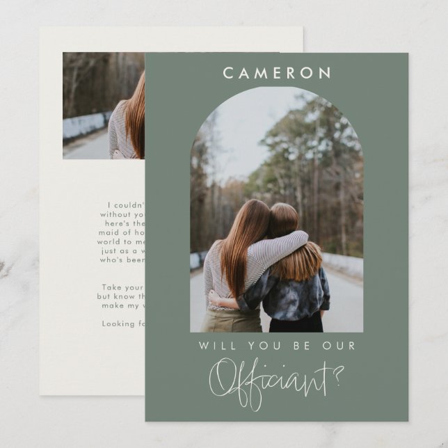 Will you be our Officiant Minimalist Photo 2-sided (Anverso / Reverso)