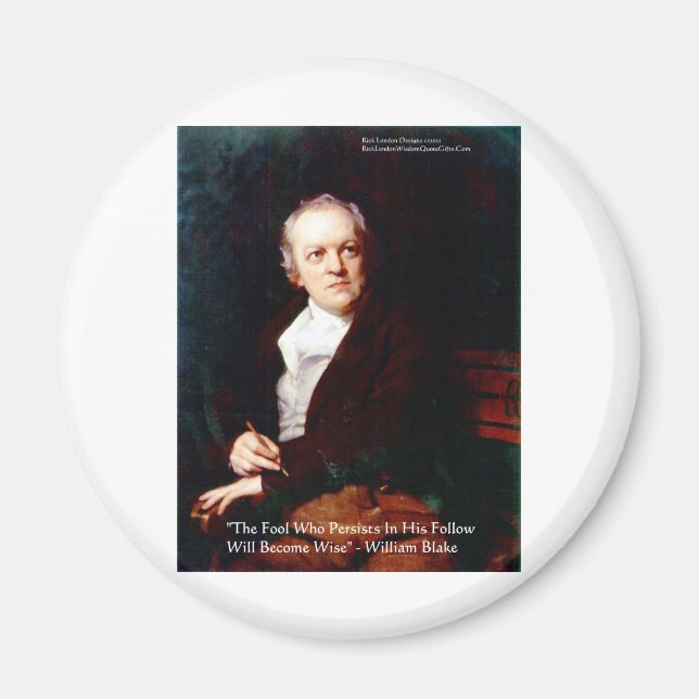 William Blake "Vuélvete Sabio" Imán de Cita de Sab (Frente)