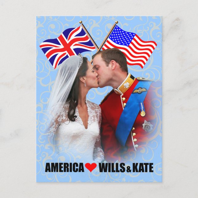 William & Kate - postal de Estados Unidos (Anverso)