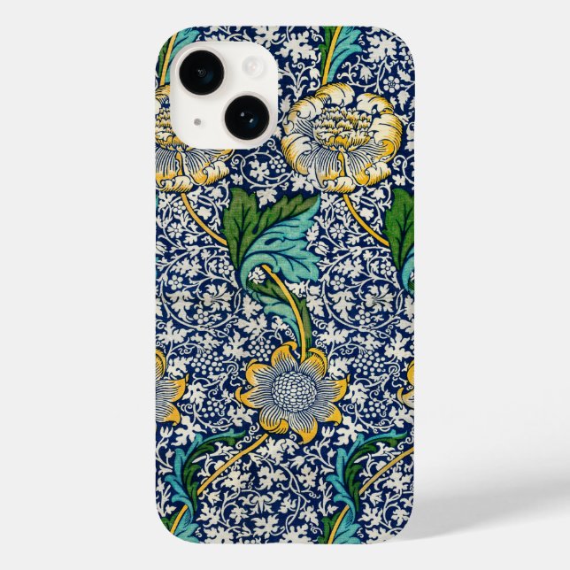 William Morris azul Kennet iPhone 14 funda (Reverso )