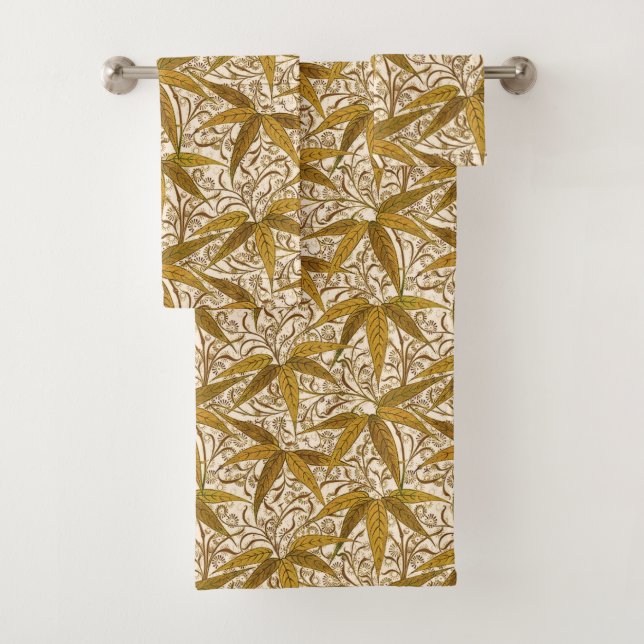 William Morris Bamboo Print, Gold and Cream (In situ)