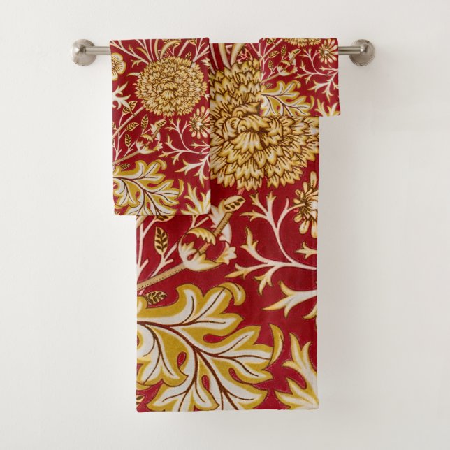 William Morris Cherwell Patrón floral Rojo (In situ)